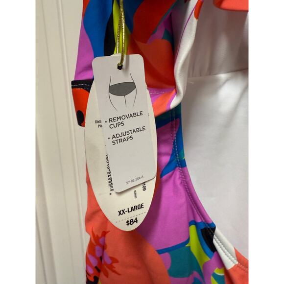 NWT Swimsuit One Piece Size XXL Open back Tropical - Picture 3 of 4